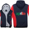 Giacche da uomo 2023 Moto Aprilia Felpe con cappuccio Mens Zipper Coat Fleece Addensare Motor Sweatshirt Mans Abbigliamento