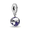 Kvinnor smycken fit pandora charms pärla 925 silver kärlek armband vår blå planet dingle glidarmband pärlor smyckekedja charm 325o