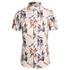 Men's Casual Shirts Summer Fashion Short Sleeve Hawaiian Shirt Tropical Print Button Down Aloha 5XL 6XL 7XL