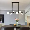Chandeliers Glass Balls Pendant Lights For Dining Room Living Decoration Black Gold Celing Kitchen Hanging Lamp