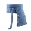 Riemen Dames Denim Riem Met Afneembare Pocket Wrap Tie Jean Corset Tailleband Voor Shirt Jurk