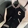 Jaquetas masculinas CE Jaqueta Homem Celinly Camisas para Homem Designer Teddy Couro Costura C-palavra Lã Uniforme de Beisebol Letras para Casa e Jaqueta Feminina de Moda de Alta Qualidade 343