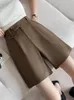 Short femme FTLZZ été bureau dame Empire mince taille élastique sur mesure femmes élégantes ample jambe large