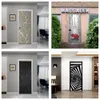 Stickers muraux Mode Noir Blanc Porte Auto-adhésif 3D Amovible Papier Peint pour Réfrigérateur Chambre Moderne Géométrie Affiche Art Peintures Murales 230717