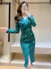 Abiti casual Summer Office Lady Elegante Blazer Dress Donna Sexy Slim Autunno Coreano con colletto dentellato Fessura Evening Party Midi 2023