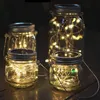 Trädgårdsdekorationer 6st 20 lysdioder Fairy Light Solar för Mason Jar Lid Insert Color Changing Decor Christmas Lights Outdoor Wedding 230717