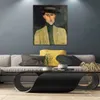 Nude Painting Canvas Art Handmade Amedeo Modigliani of Man Witih Hat Oil Artwork Modern Home Decor