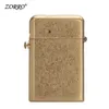 New ZORRO Creative Brass Kerosene Windproof Lighter Mechanical Automatic Jet No Gasoline Cigarette Classic Retro Men's Gift 9U19