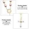 Charm Bracelets Pearl Beads Bracelet Cross Wrist Chain Catholic Alloy Gift Religious Jewelry