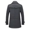 Chaquetas para hombre Otoño Invierno Hombres Gabardinas Moda Medio Chaqueta larga Hombre Doble cuello Cremallera Abrigo Cortavientos Abrigo de lana 4XL 230718