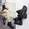 2019 new spring fashion boots women high heel women PU leather shoes autumn platform buckle strap ankle boots for women L230704