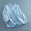 Abbigliamento etnico 2023 Cappotto vintage cinese tradizionale Stampa floreale nazionale Cardigan corto Abito orientale Tang Giacca Hanfu in lino di cotone