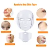 Dispositivi per la cura del viso 7 colori LED Pon Mask Ringiovanimento della pelle Terapia del collo Antirughe Age Machine Whiten Repair Beauty Massage Tools 230617