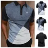 Men's Polos Men's Summer Short Sleeve Turn-down Collar Button Polo Shirt Multicolour Irregular Printed Thin Breathable Men Clothing 230717