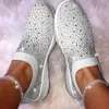 Dress Shoes New Women Ankle Shoes Ladies Bling Flats Woman Fashion Loafers Crystal Womens Sneakers Casual Slip on Mesh Tennis Shoes L230717