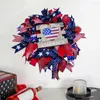 Decorative Flowers Exquisite Door Hanging Wreath Long Lasting Garland Weather Resistant Decoration Bowknot Ribbon Pendant