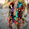 Heren Trainingspakken heren pak met korte mouwen Aloha shirt en zomer bedrukte casual strand tweedelige jurk top 230718