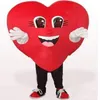 2019 Factory Outlet Love Red Heart Mascot Costume Halloween Wedding Party cuore rosso cartone animato Costume Fancy Dress Adult Childre258u