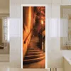 Naklejki ścienne Drewno z ziarna schody dekoracja tapety naklejka na siebie wodoodporna plakat dom Re -mural naklejka deur 230717
