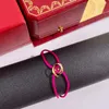 Nouveau bracelet de créateur Bracelet en acier inoxydable chaud Trois anneaux couleurs Boucle en métal Ruban Chaîne à lacets Multicolore Taille réglable Bracelet pour femme Homme Unisexe