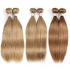 Couleur # 8 # 27 # 30 Honey Blonde Medium Brown Extension de cheveux humains brésiliens 4pcs / lot pré-coloré weave248H
