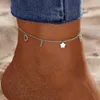 Tornozeleiras de Aço Inoxidável Carta Pingente Estrela Para Mulheres Verão Praia Tornozelo Pulseira Moda Jóias Acessórios Atacado