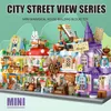 Blocos Mini City Street View Magic House Building Blocks Friends Figures Architecture Cottage Tijolos Toys For Children Gifts R230718