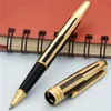 Caneta esferográfica com listras pretas e douradas de alta qualidade, canetas esferográficas, caneta-tinteiro para presente inteiro 2909