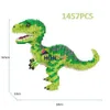 1457pcs 16089 16088 Mini Blocks Green Dinosaur Building Toy Classic Model Jurassic Park Figure Toys Home Fun Game Y1130347a