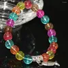 Strand Multicolor Gesimuleerde Toermalijn 8mm Ronde Kralen Armband Voor Party Pretty Gift Sieraden Maken 7.5 inch B2194