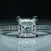 CloseWhole - Tamanho 4-11 Corte princesa Topázio de 1 ct Joias de luxo Simulação de diamantes Gemas de noivado Dedo 263E