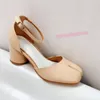 Split Women Dress 467 Toe Ninja Tabi Pumps Woman 6cm/3,5 cm klackar Mary Janes runt High Heel Buckle Strap Shallow Sandals Shoes 230717