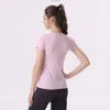 Ll da donna sport sport maniche corte sexy top top top-shirt V Neck U Back Beauty Fitness 5r6e