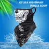 Toucas de ciclismo Máscaras Triângulo Caveira Fantasma Balaclava Motocicleta Máscara Facial Capa Pescoço Gaiter Tubo Cachecol Moto Moto Ciclismo Bandana Masculino Aquecedor de Pescoço T230719