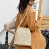 Borse da sera Borsa a tracolla intrecciata a mano da donna in paglia Summer Beach Fashion Tote Weaving Eco-Friendly Shopping Purse Underarm