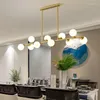 Chandeliers Glass Balls Pendant Lights For Dining Room Living Decoration Black Gold Celing Kitchen Hanging Lamp