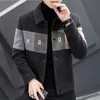 Miscela di lana maschile 2021 Giacca in lana invernale Giacca uomo Short Casual Business Coat Slip Slimbruling Streetwear Streetwear Over -Coat HKD230718