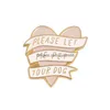 Broches Broches Coeur Rose Bannière Épingles En Émail Or Noir Chien De Compagnie Connexes Broche Cadeau Animal Bouton Badge Cap Vêtements Épinglette Jewelr Dh0Lr