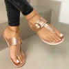 Slipper Clip Toe Flat Sandals Summer T bundna damskor Beach Casual Woman Flip Flops Fashion Female Pu Leather Footwear 230718