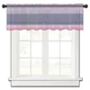 Curtain Diamond Gradient Texture Sheer Curtains For Kitchen Cafe Half Short Tulle Window Valance Home Decor