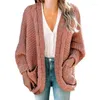 Femmes tricots automne hiver manches chauve-souris Long Cardigan décontracté femmes pull tricoté Cardigans dames solides pulls amples pull manteau