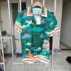 Мужские спортивные костюмы Casablanca Хлопковые рубашки для мужчин повседневная рубашка Dragon Print Summer Fashion Brand одежда 230717
