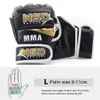 Equipaggiamento protettivo WorthWhile PU Mezze dita Guanti MMA per uomo Kicki Boxing Karate Muay Thai Guanti De Boxeo Free Fight Sanda Training Equipment HKD230718