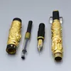 Luxury Jinhao Pen för Golden Double Dragon Embonsment Classic Fountain Pen med Business Office Supplies Writing Smooth Brand Ink 327D