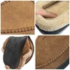 Slippers Men's Slippers Home Winter Indoor Plush Warm Shoes Thick Bottom Plush Waterproof Leather House Slippers Man Suede Cotton Shoes L230718