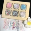 Altro trucco Nuovo 6 scatole con ombretto Stick Paillettes Gel Crema Paillettes Evidenziare Tear Mole Stick Diamond Glitter Polvere Trucco occhi senza colla J230718