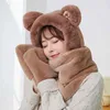 Sciarpa per orecchie lunghe glov 3 in 1 per adulti e spose Kawai interting regalo di compleanno cappello di coniglio peluche winter283v