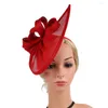 Bandanas Cocktail Party Chapeau Thé Chapeaux Femmes Mesh Fascinator Coiffure Accessoires De Cheveux Top Petit Clip De Mariée