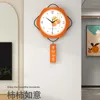 Horloges murales Style chinois horloge salon maison choses simples kaki Ruyi créatif suspendu Art montre