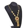 Pendanthalsband Golden Metal Crystal Flower Necklace Fashion Long Chains Bell Tassel Sweater Chain Ethnic Bride Wedding Jewelry